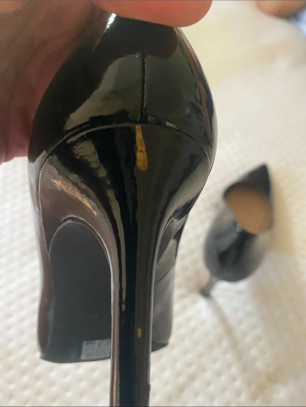 Stuart Weitzman Black Patent Pointed-Toe Pumps